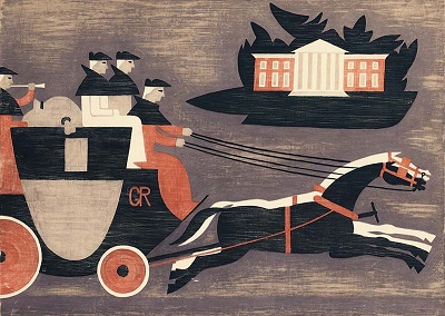 A speeding mail coach